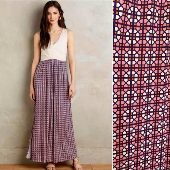 Maeve Maxi Dress Elysian Sleeveless Geometric Size Extra Small Petite - Picture 1 of 12